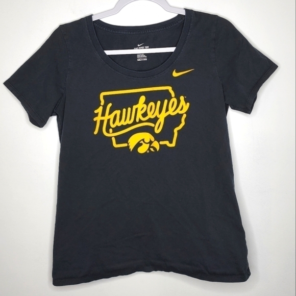 Nike Iowa Hawkeyes Graphic Tee T-Shirt Football Black Gold Medium - Picture 1 of 9